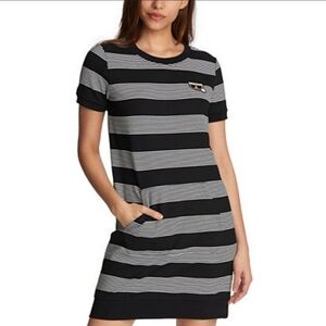 Karl Lagerfeld logo striped T shirt dress size XS